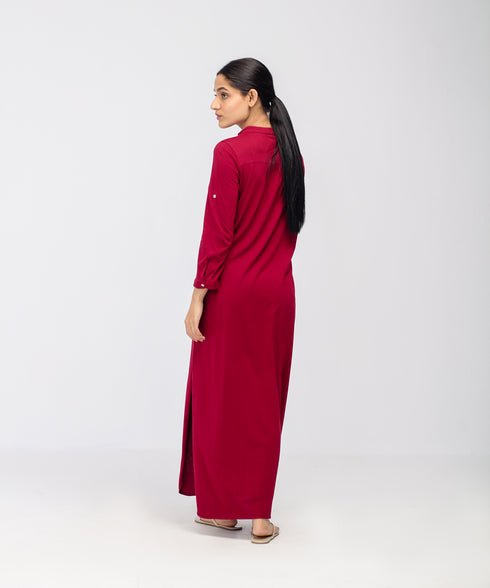 Women's Hidden Placket Shirt Dress